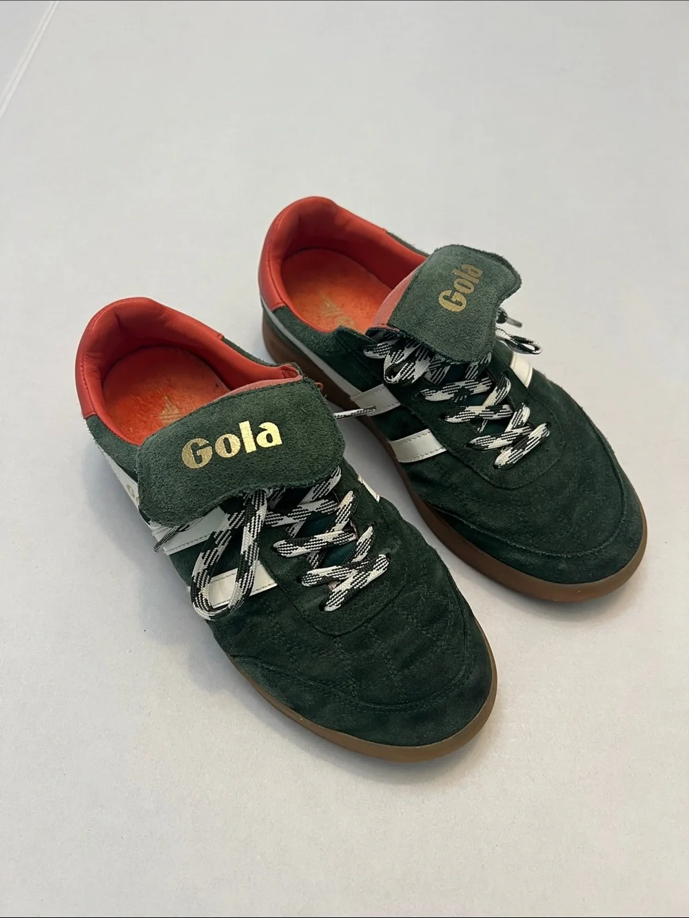 GOLA STADIA SUEDE 86 SNEAKER IN GREEN AND WHITE WOMENS SIZE 8 - Picture 4 of 12